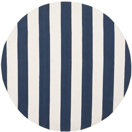 Safavieh Montauk Round Hand Woven Rug, Navy and Ivory - 6 x 6 ft. MTK712H-6R